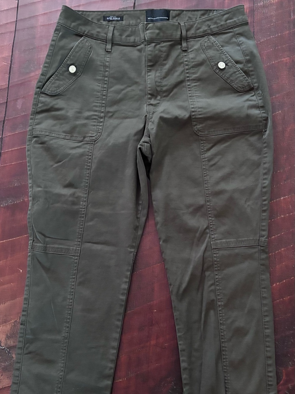 White House Black Market Olive Green Slim Utility Pants